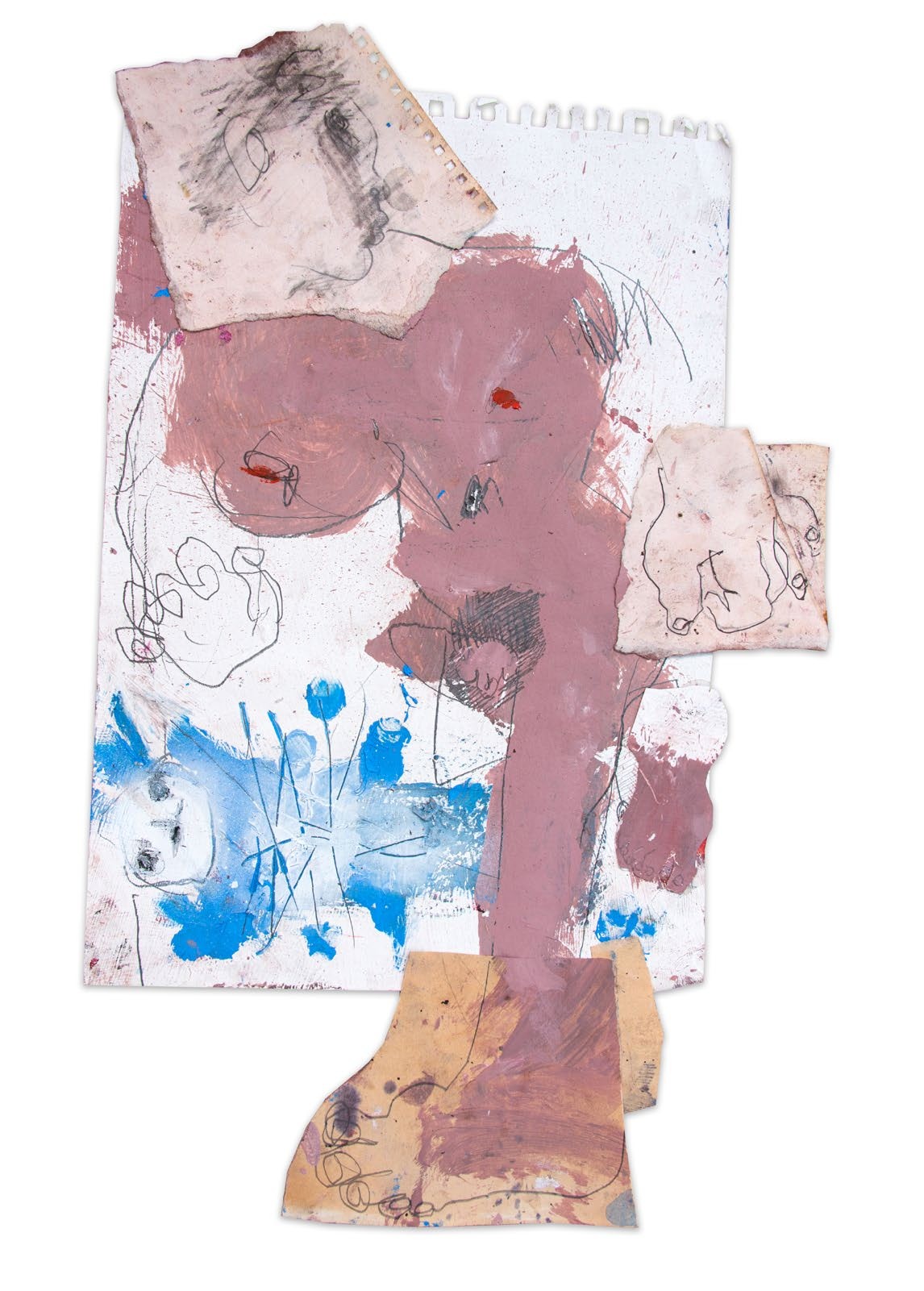 Work on paper by Danny Avidan, mixed media on paper, 55 × 35 cm