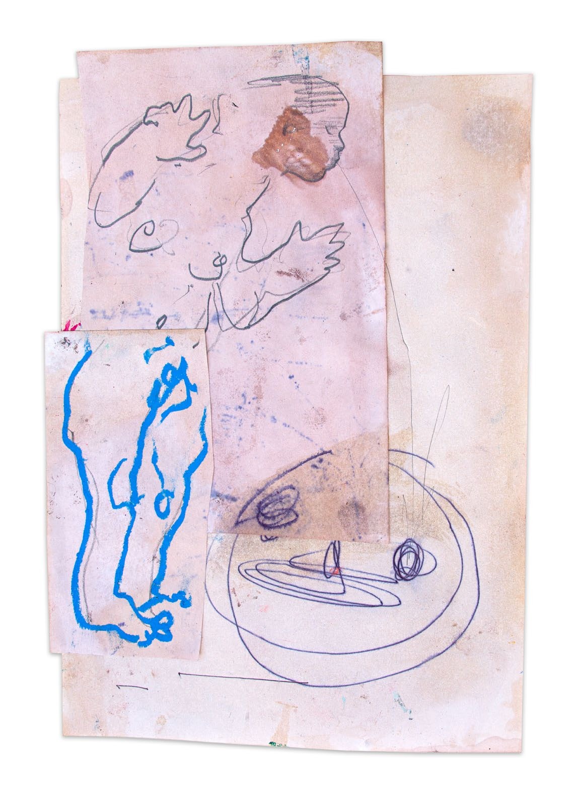 Work on paper by Danny Avidan, mixed media on paper, 32 × 22 cm