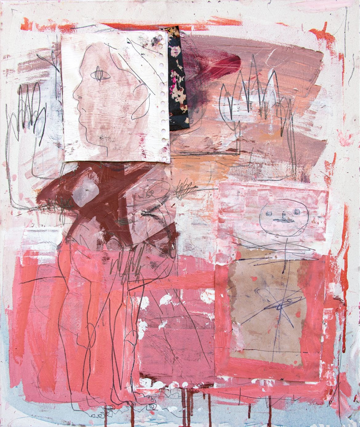 Painting by Danny Avidan, mixed media on canvas, 61 × 50 cm